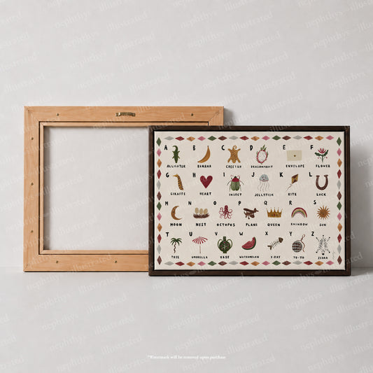 Alphabet Print Landscape Canvas