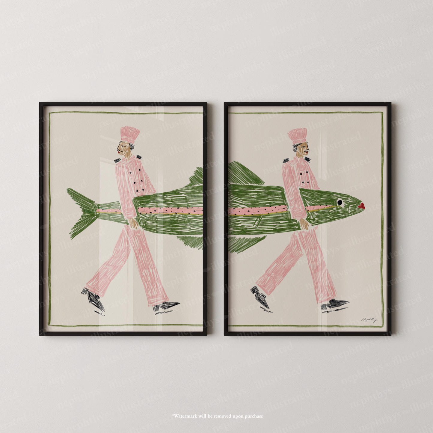 Fish Supper Print Set - Two Piece Artwork