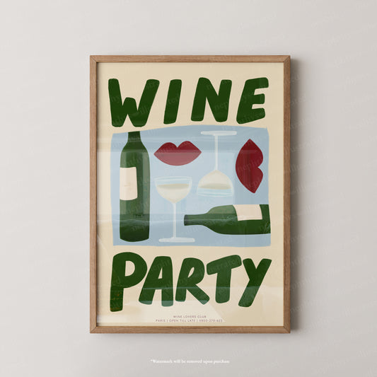 Wine Party - Cream Background
