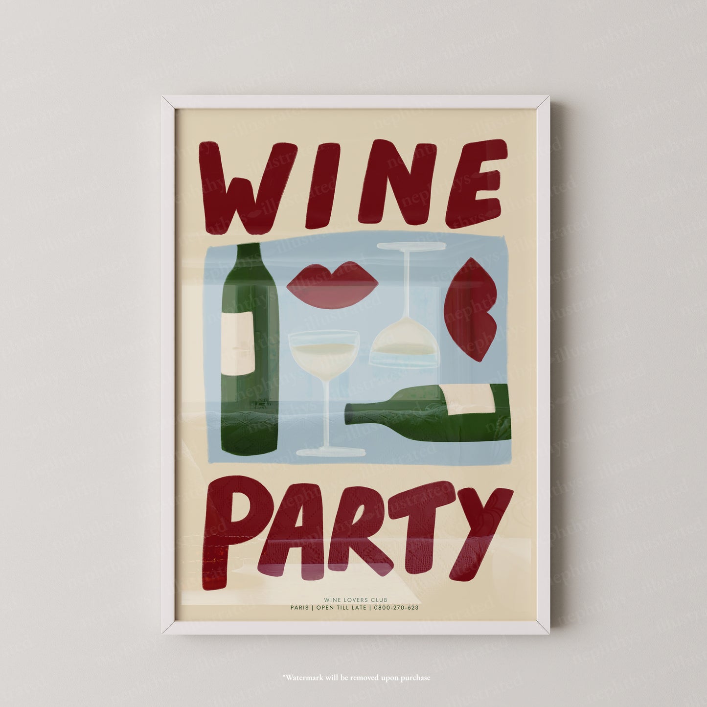 Wine Party - Cream Background