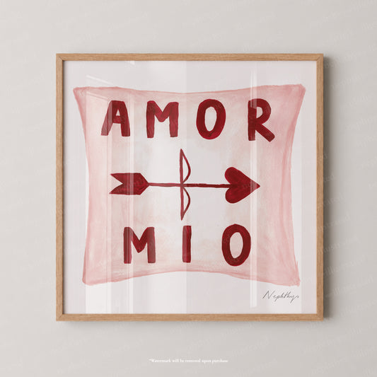 Amor Mio Pillow Print