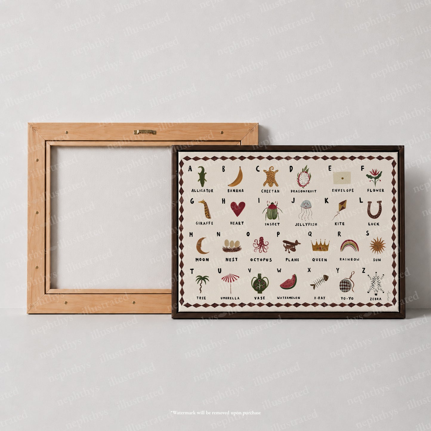 Alphabet Print Landscape Canvas