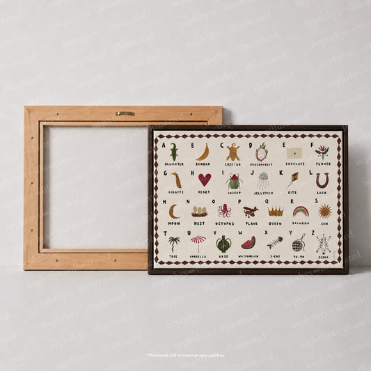 Alphabet Print Landscape Canvas