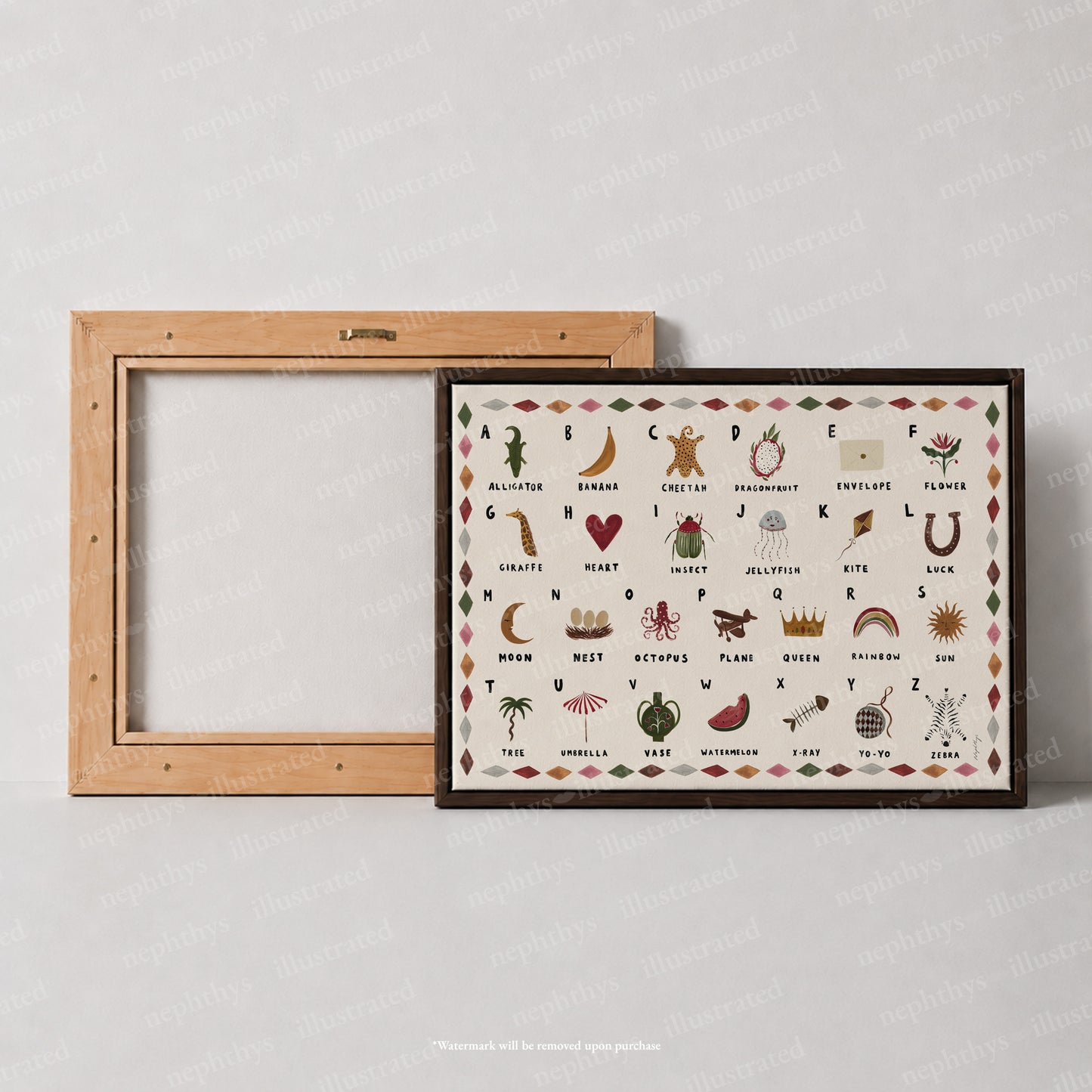 Alphabet Print Landscape Canvas