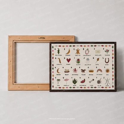Alphabet Print Landscape Canvas