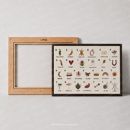Alphabet Print Landscape Canvas