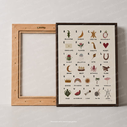 Alphabet Print Portrait Canvas