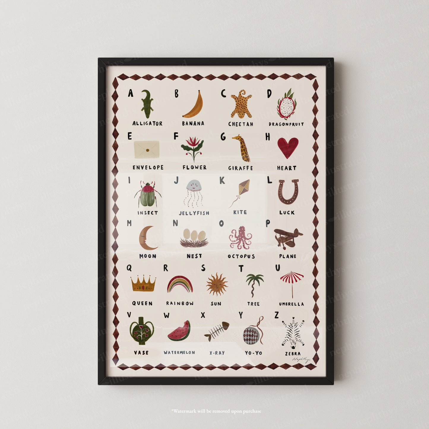 Alphabet Print Portrait