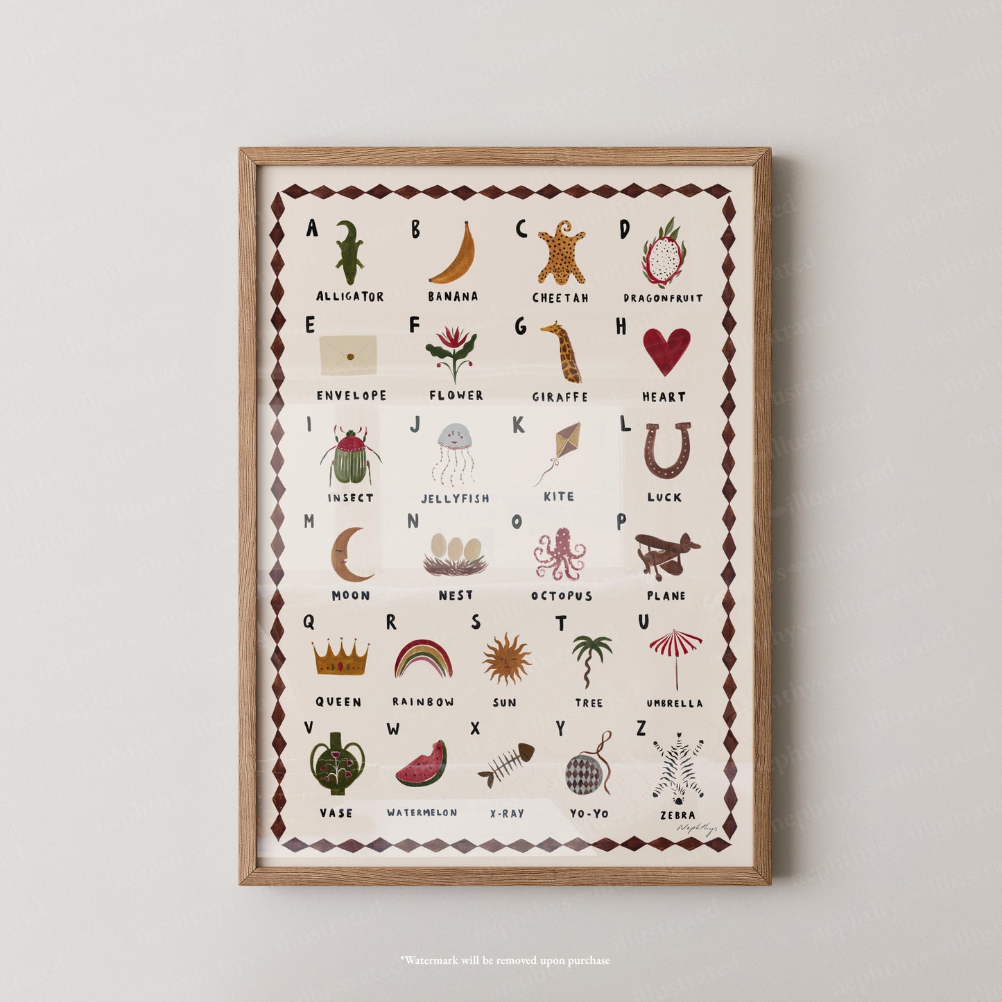 Alphabet Print Portrait