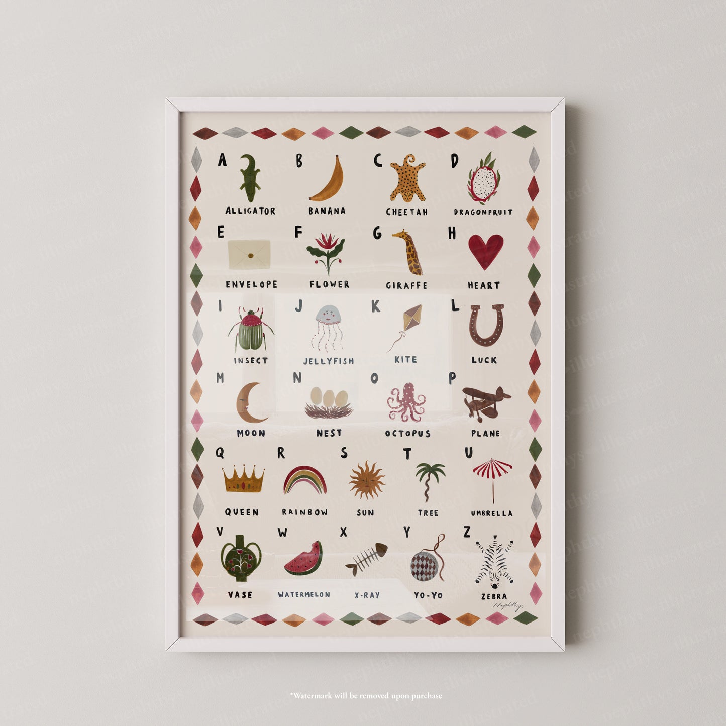 Alphabet Print Portrait