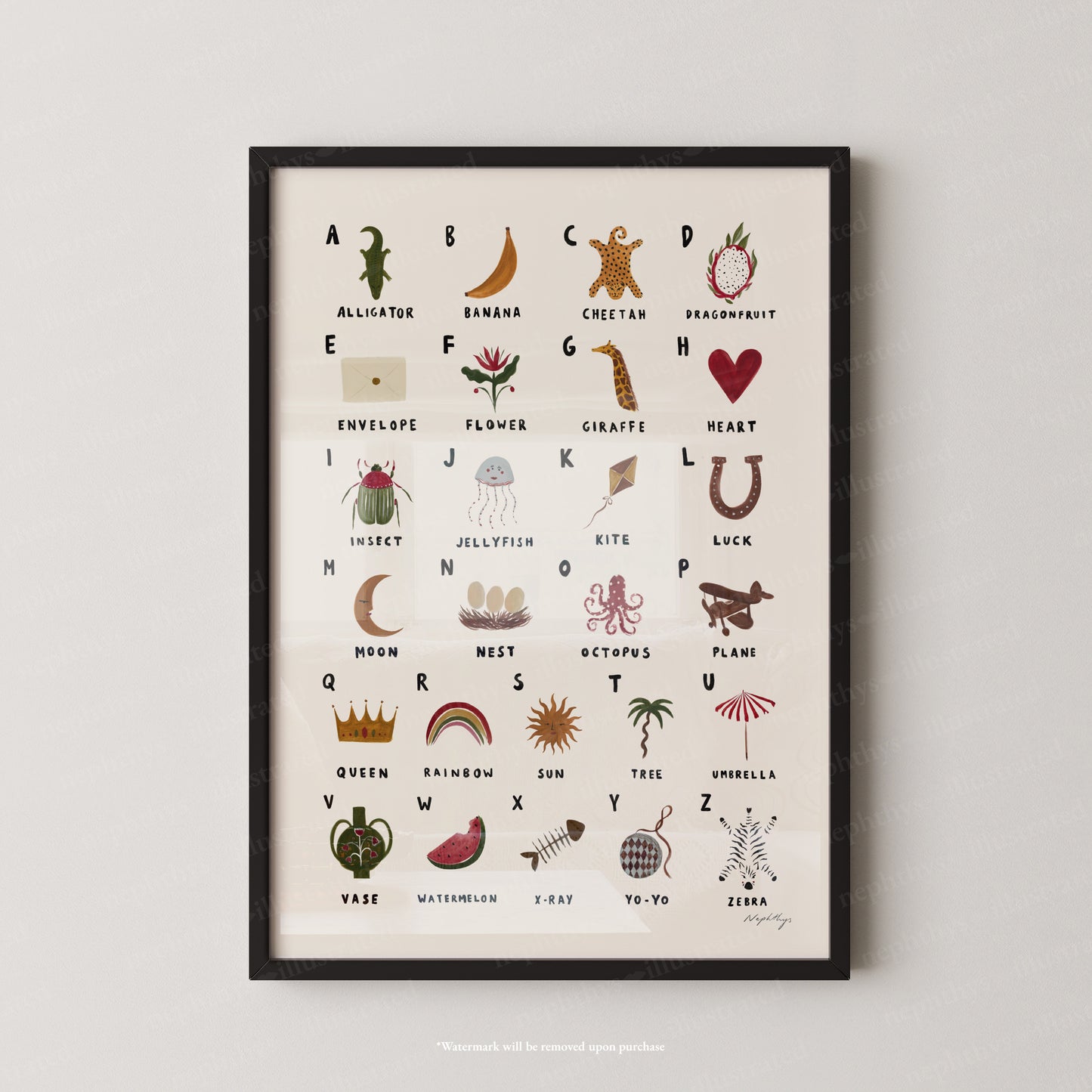 Alphabet Print Portrait