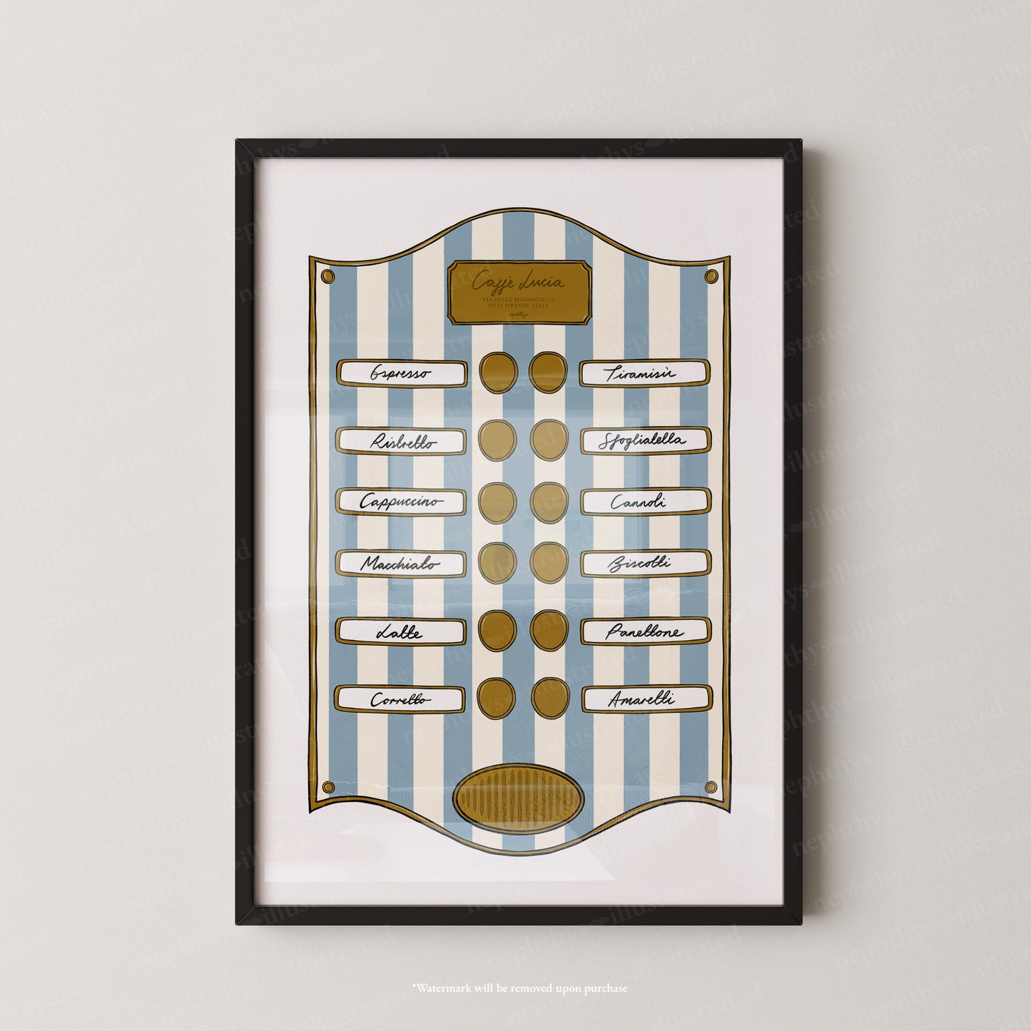 Caffe Lucia Blue Stripe