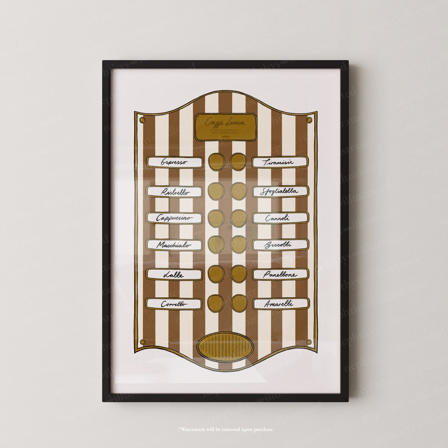 Caffe Lucia Brown Stripe