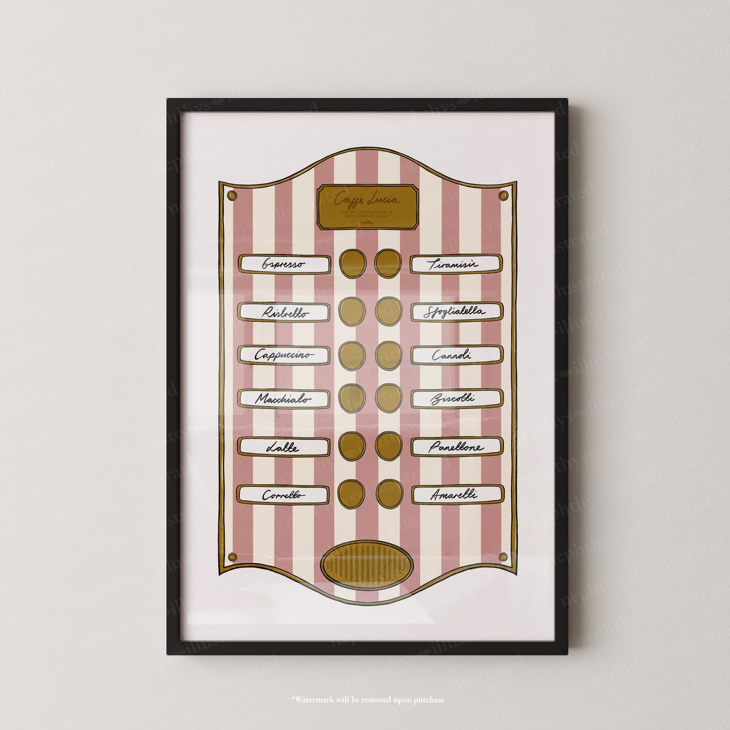 Caffe Lucia Pink Stripe