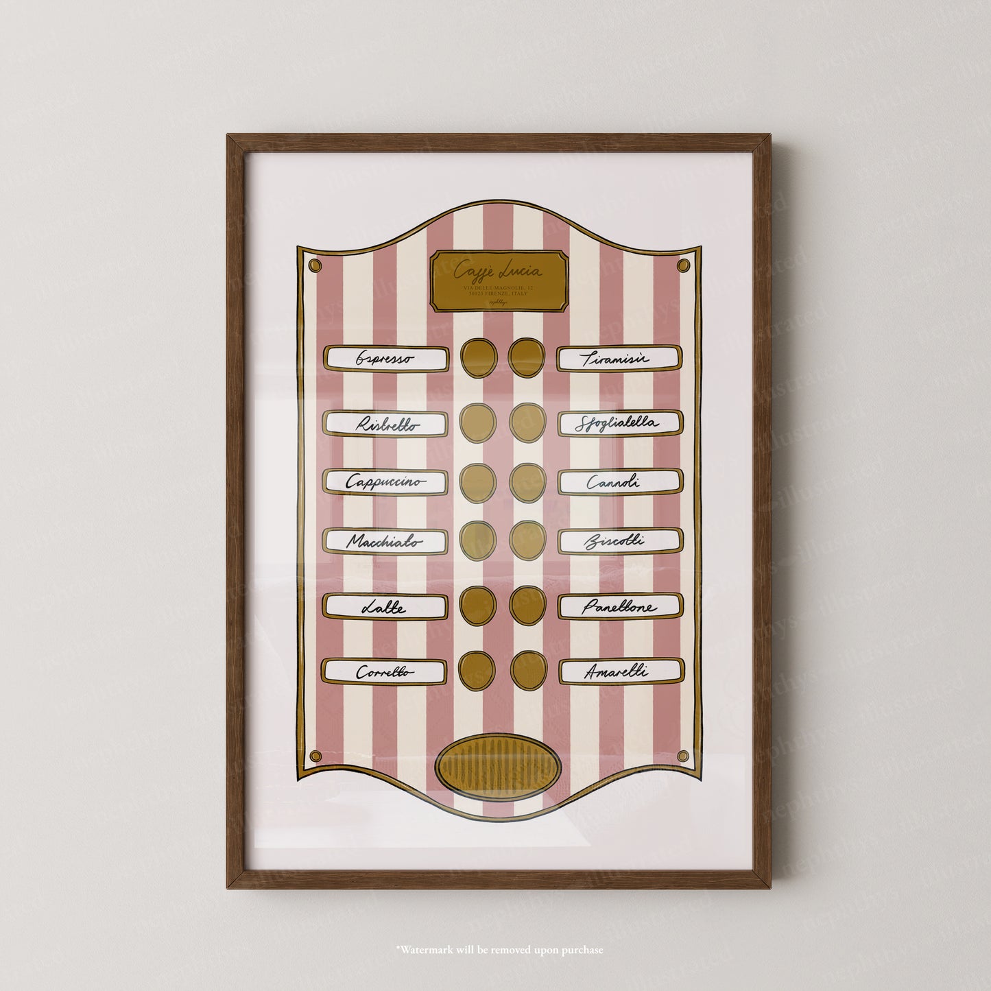 Caffe Lucia Pink Stripe