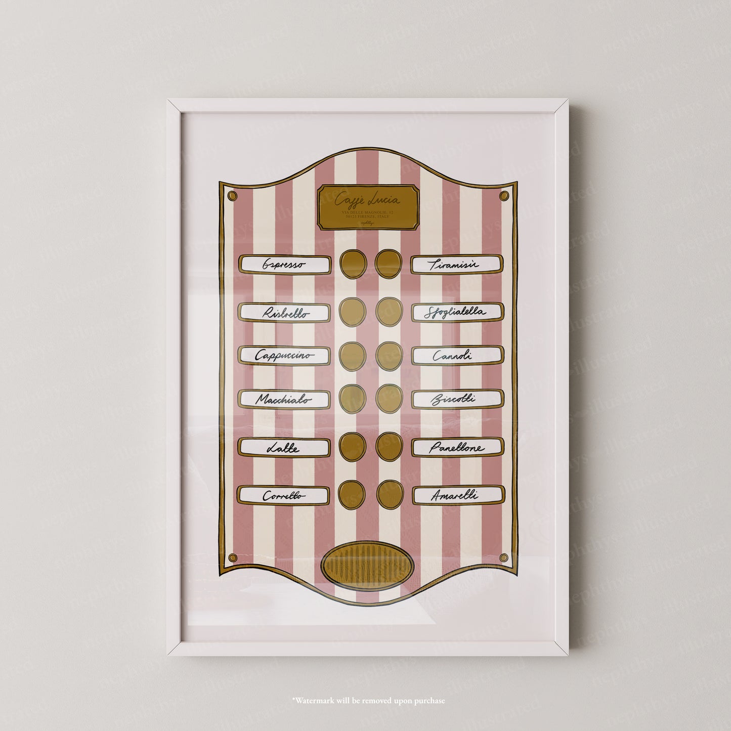 Caffe Lucia Pink Stripe