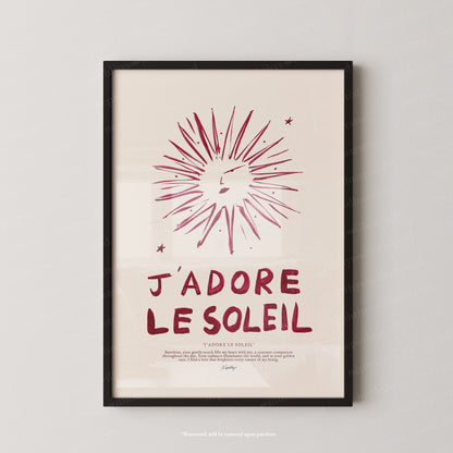 J'adore Le Soleil (Brush Stroke Red)