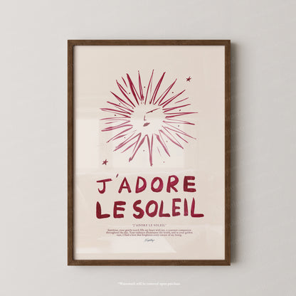 J'adore Le Soleil (Brush Stroke Red)
