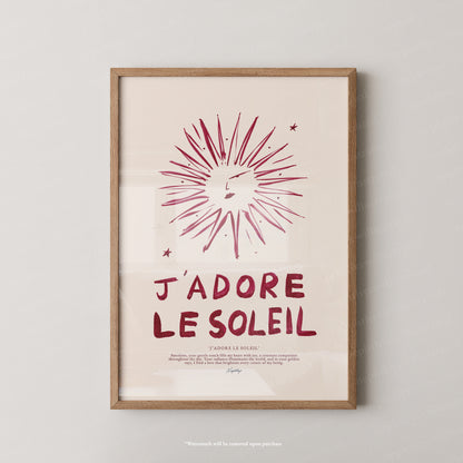 J'adore Le Soleil (Brush Stroke Red)