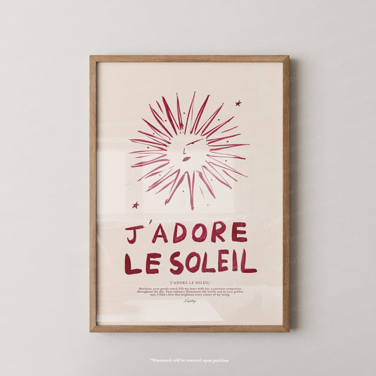 J'adore Le Soleil (Brush Stroke Red)