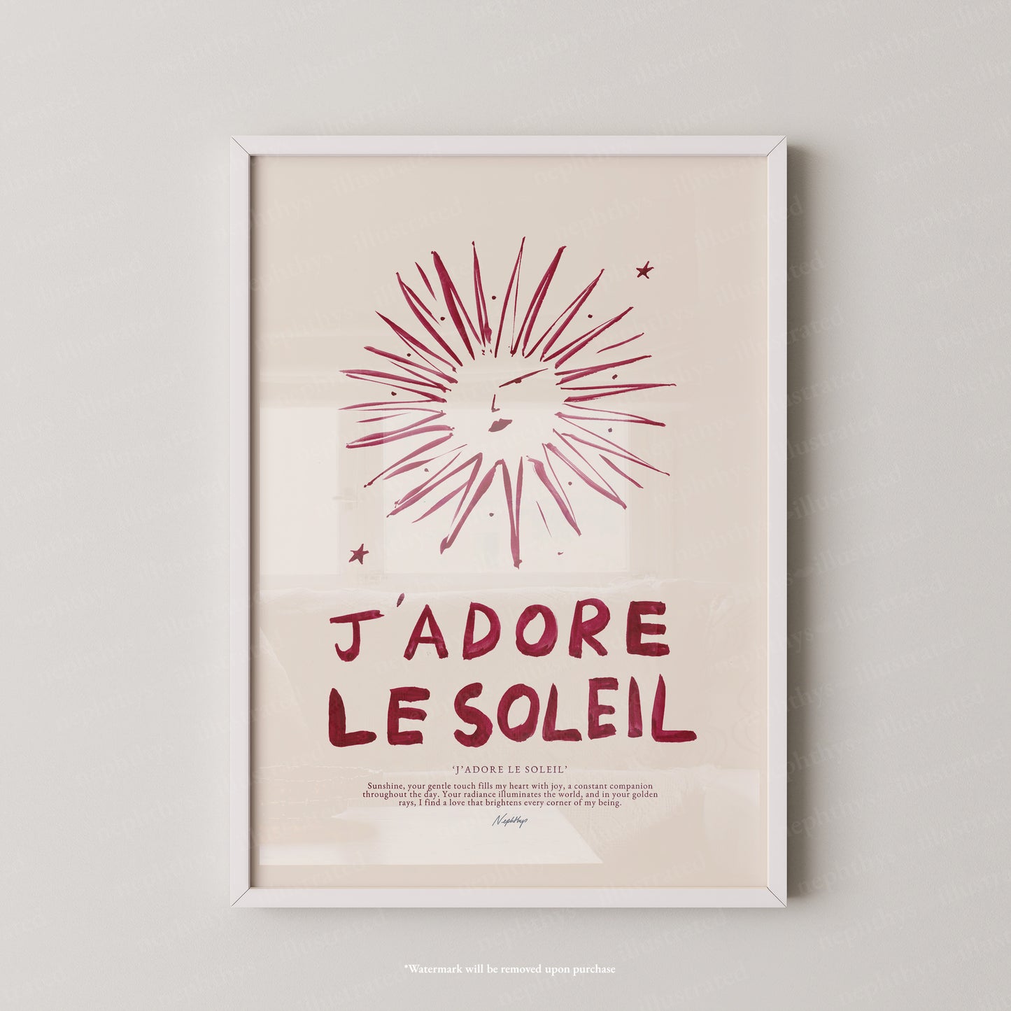 J'adore Le Soleil (Brush Stroke Red)
