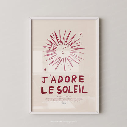 J'adore Le Soleil (Brush Stroke Red)
