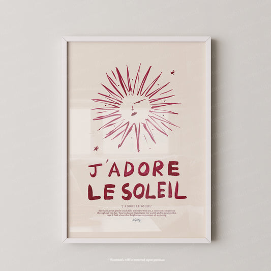 J'adore Le Soleil (Brush Stroke Red)
