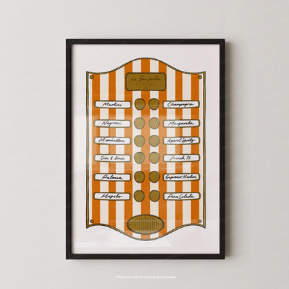 Le Bar Jardin Orange Stripe