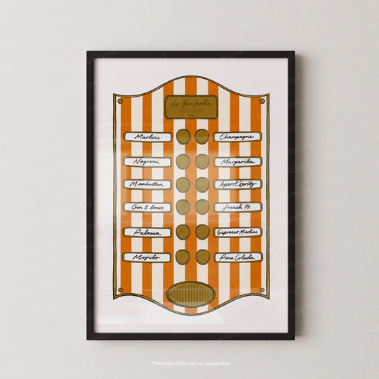 Le Bar Jardin Orange Stripe
