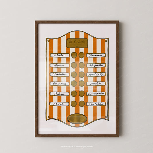 Le Bar Jardin Orange Stripe