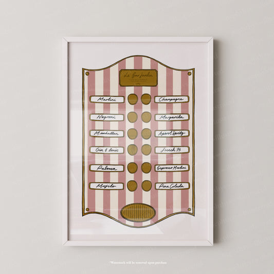 Le Bar Jardin Pink Stripe
