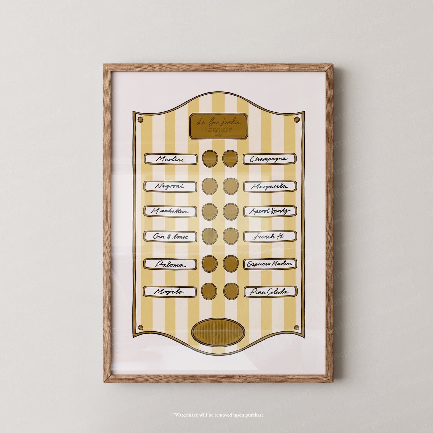 Le Bar Jardin Yellow Stripe