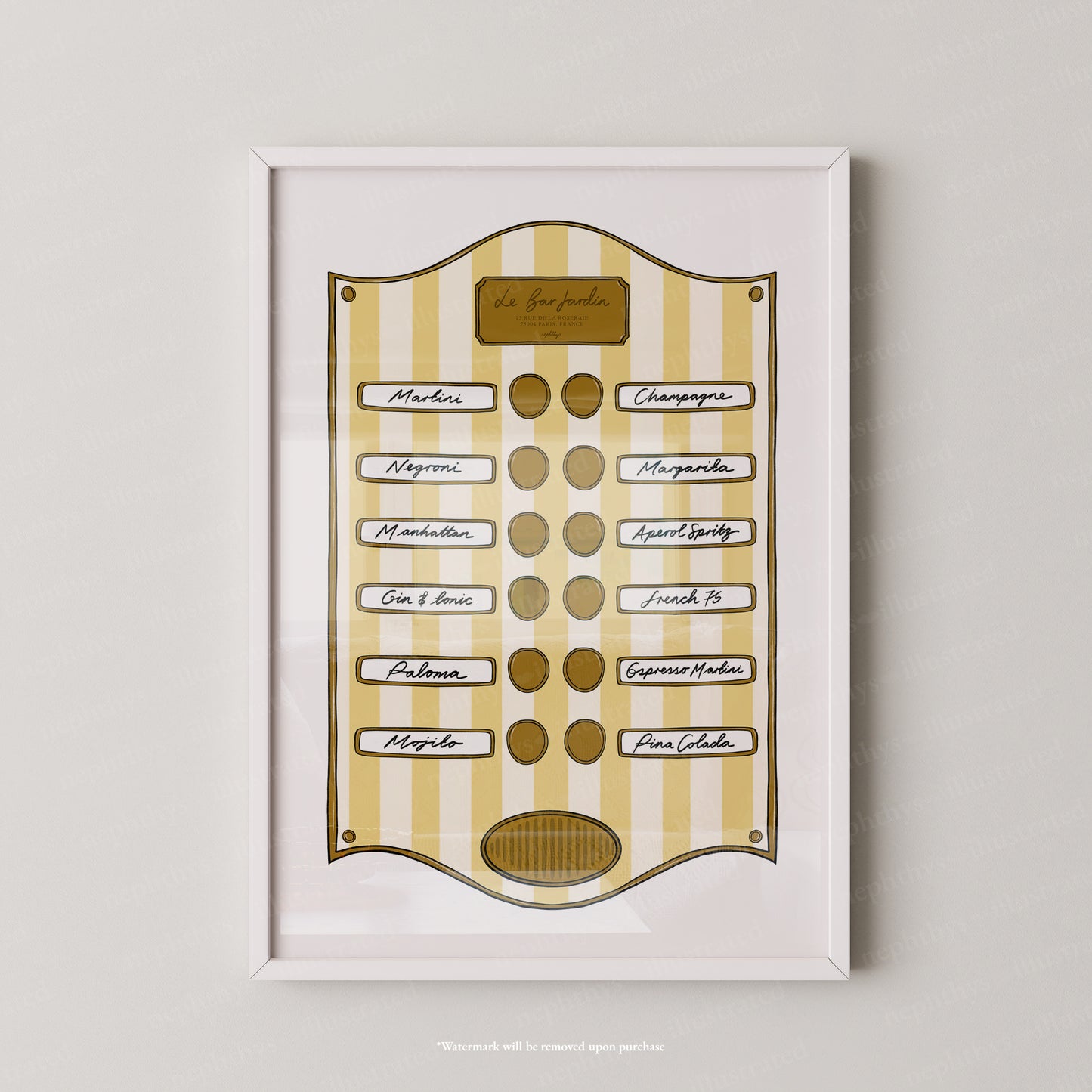 Le Bar Jardin Yellow Stripe