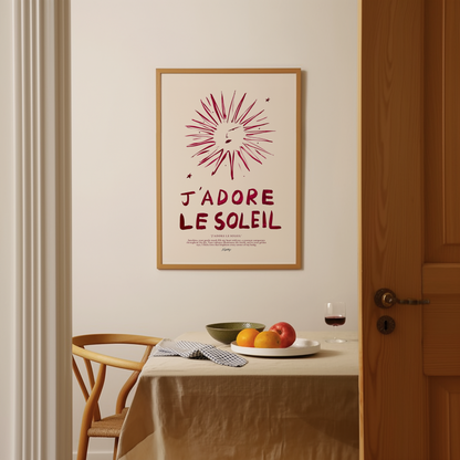 J'adore Le Soleil (Brush Stroke Red)
