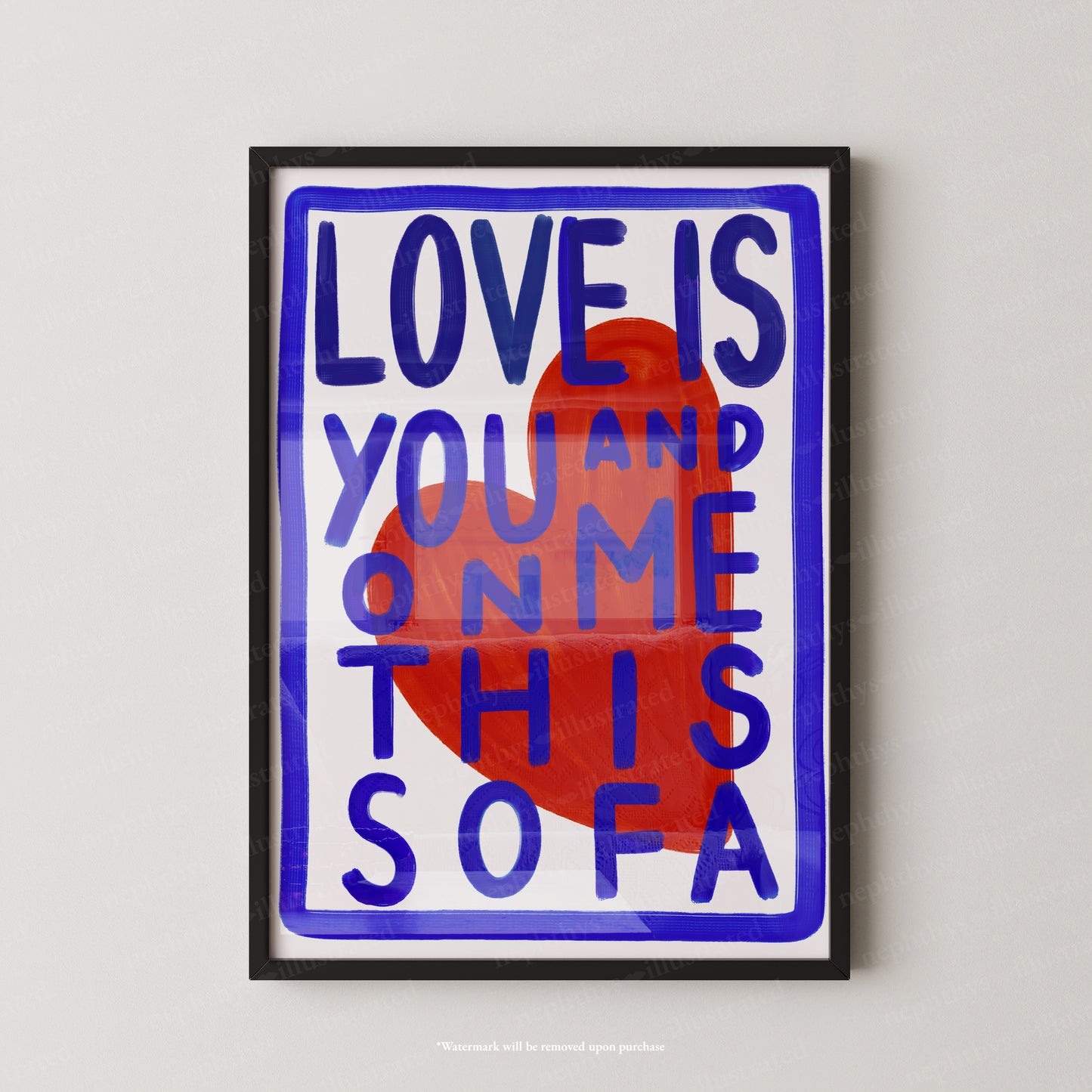 Love is you and me on this sofa