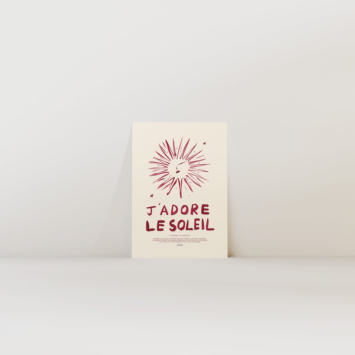 J'adore Le Soleil (Brush Stroke Red)