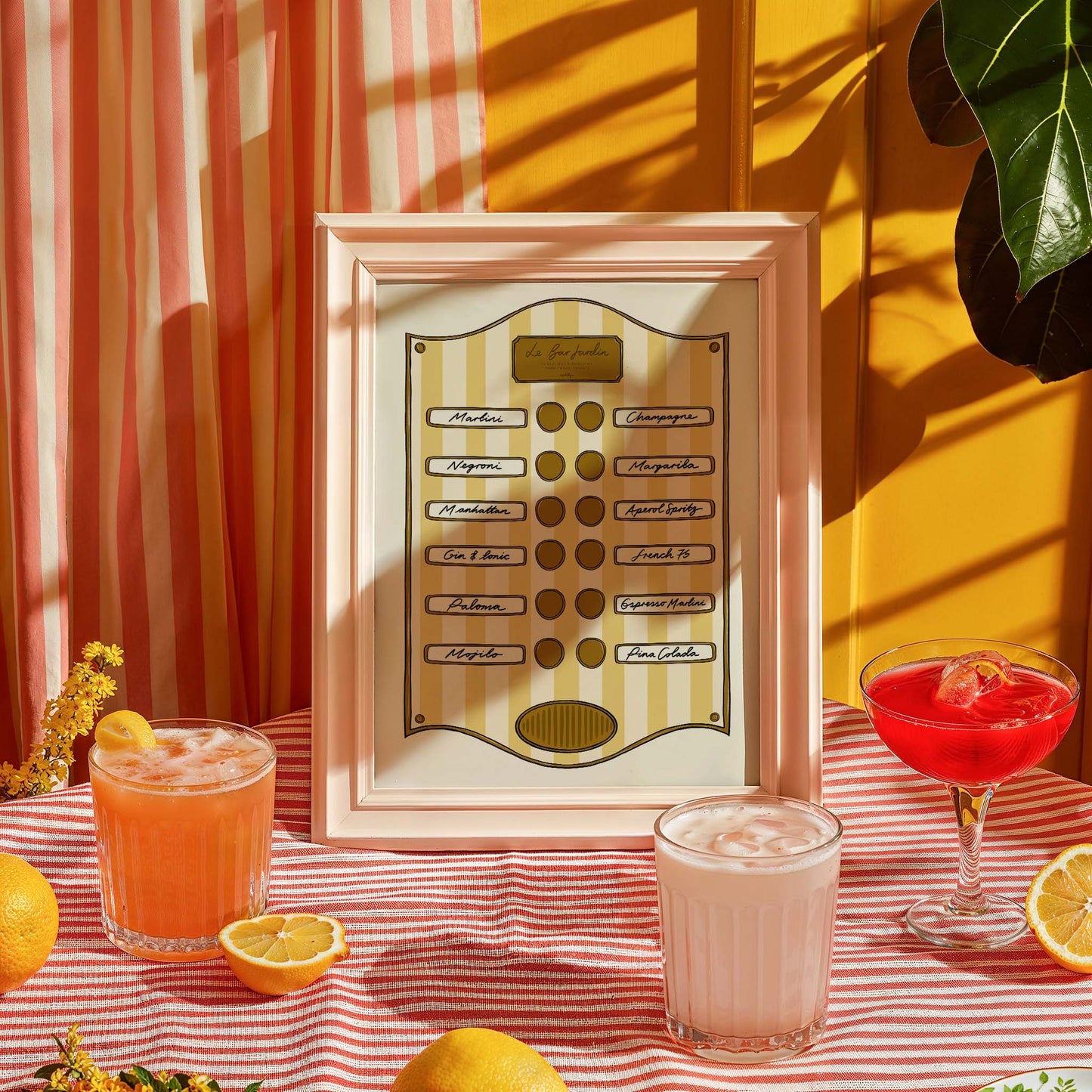 Le Bar Jardin Yellow Stripe
