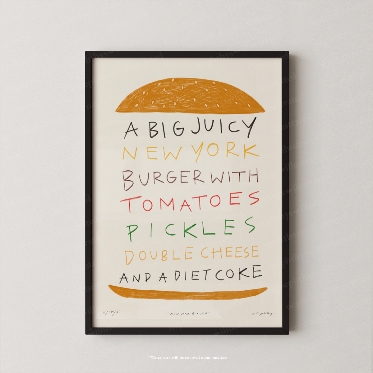 New York Burger Print