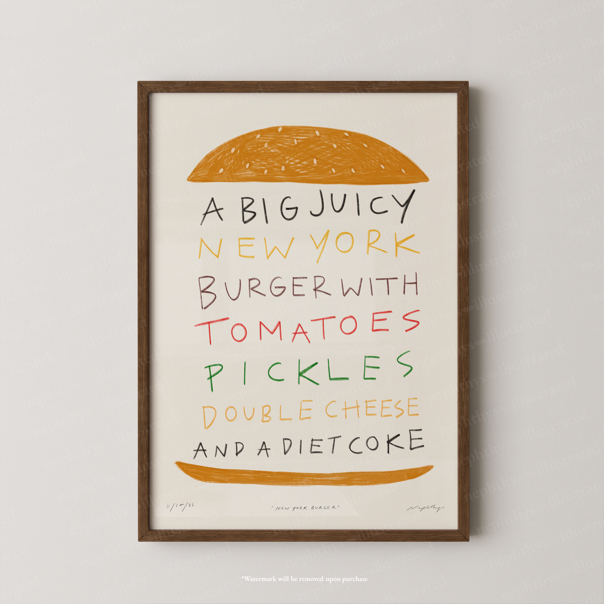 New York Burger Print