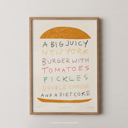New York Burger Print