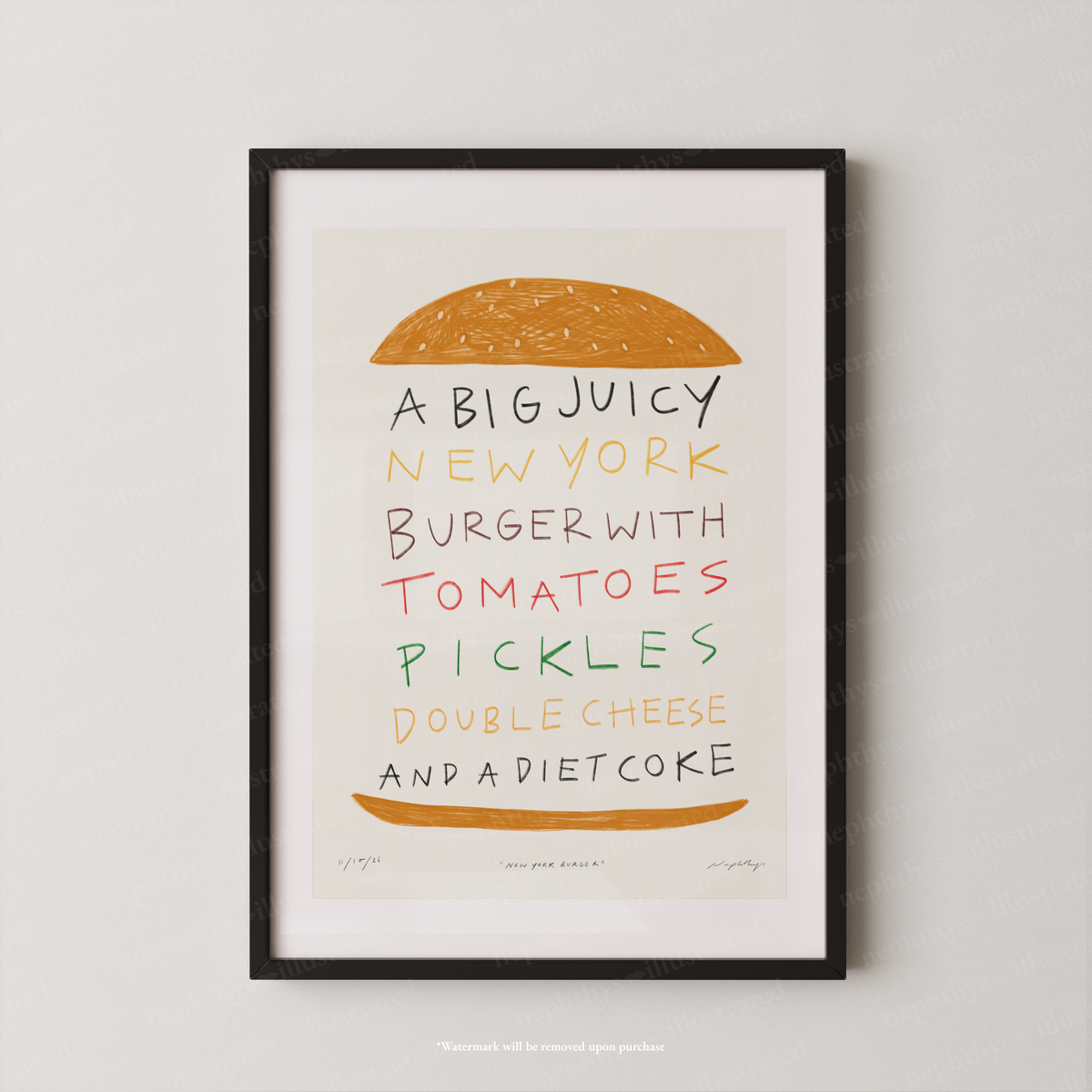New York Burger Print