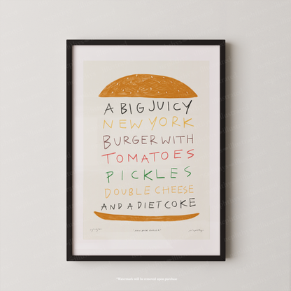New York Burger Print