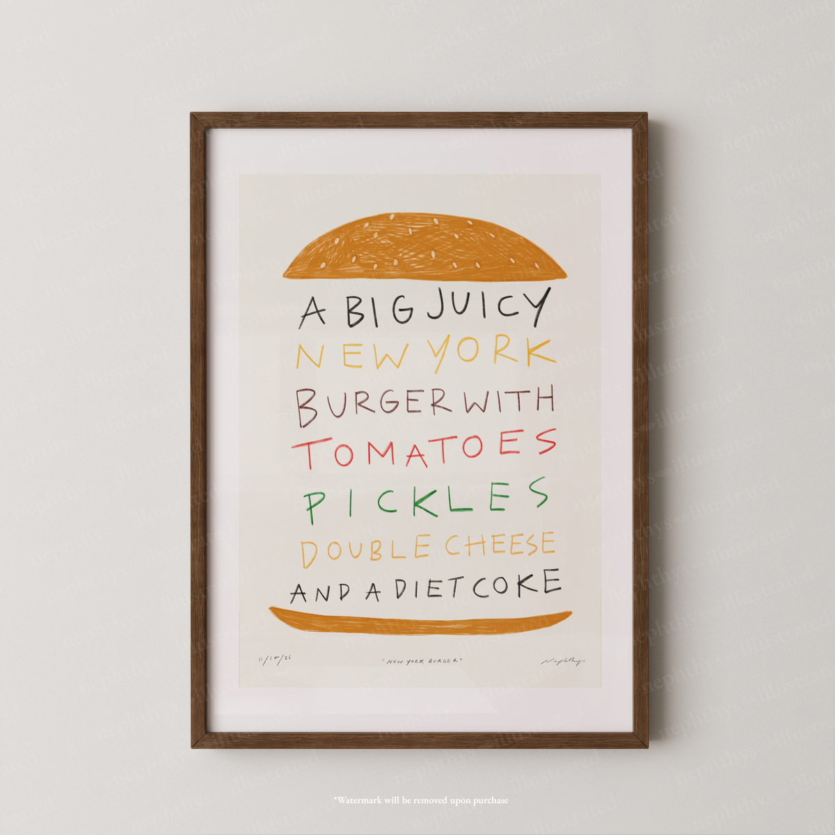 New York Burger Print