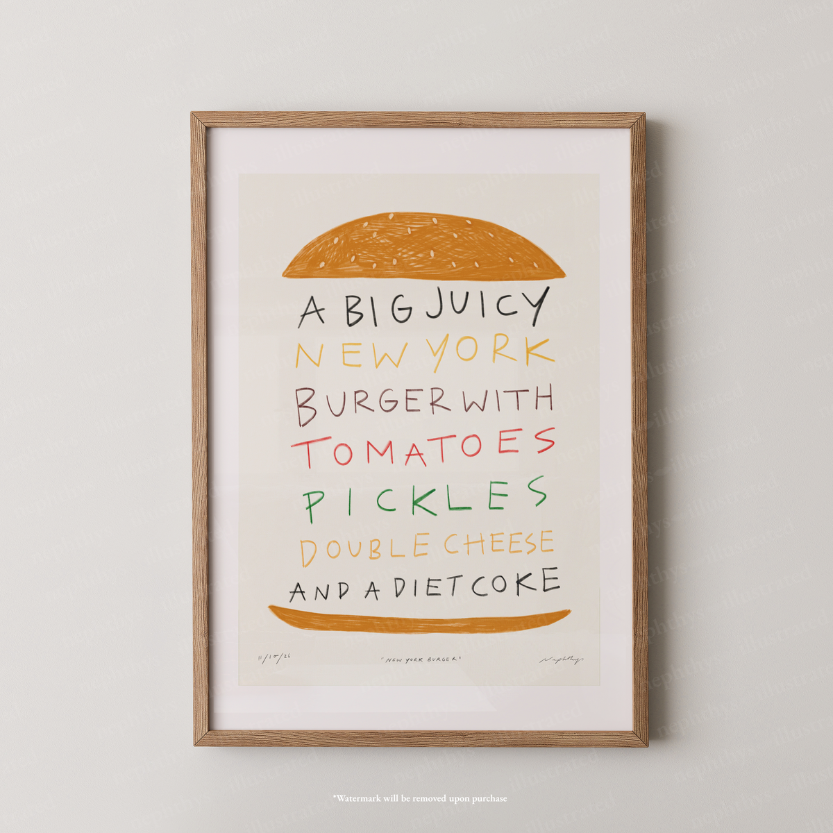 New York Burger Print