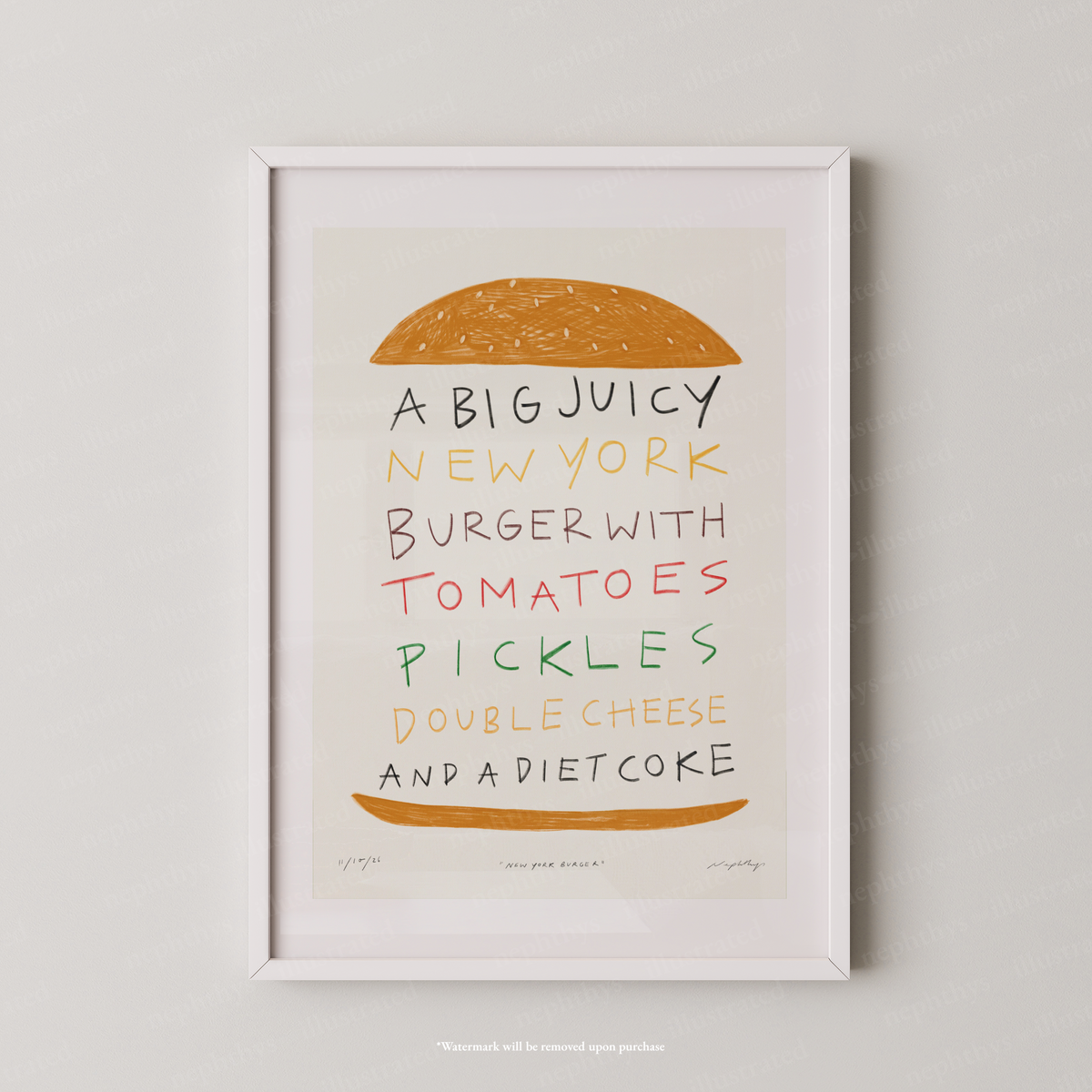 New York Burger Print
