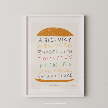 New York Burger Print