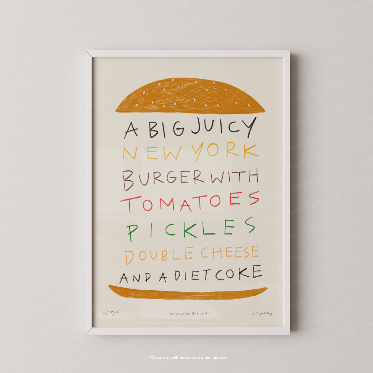 New York Burger Print