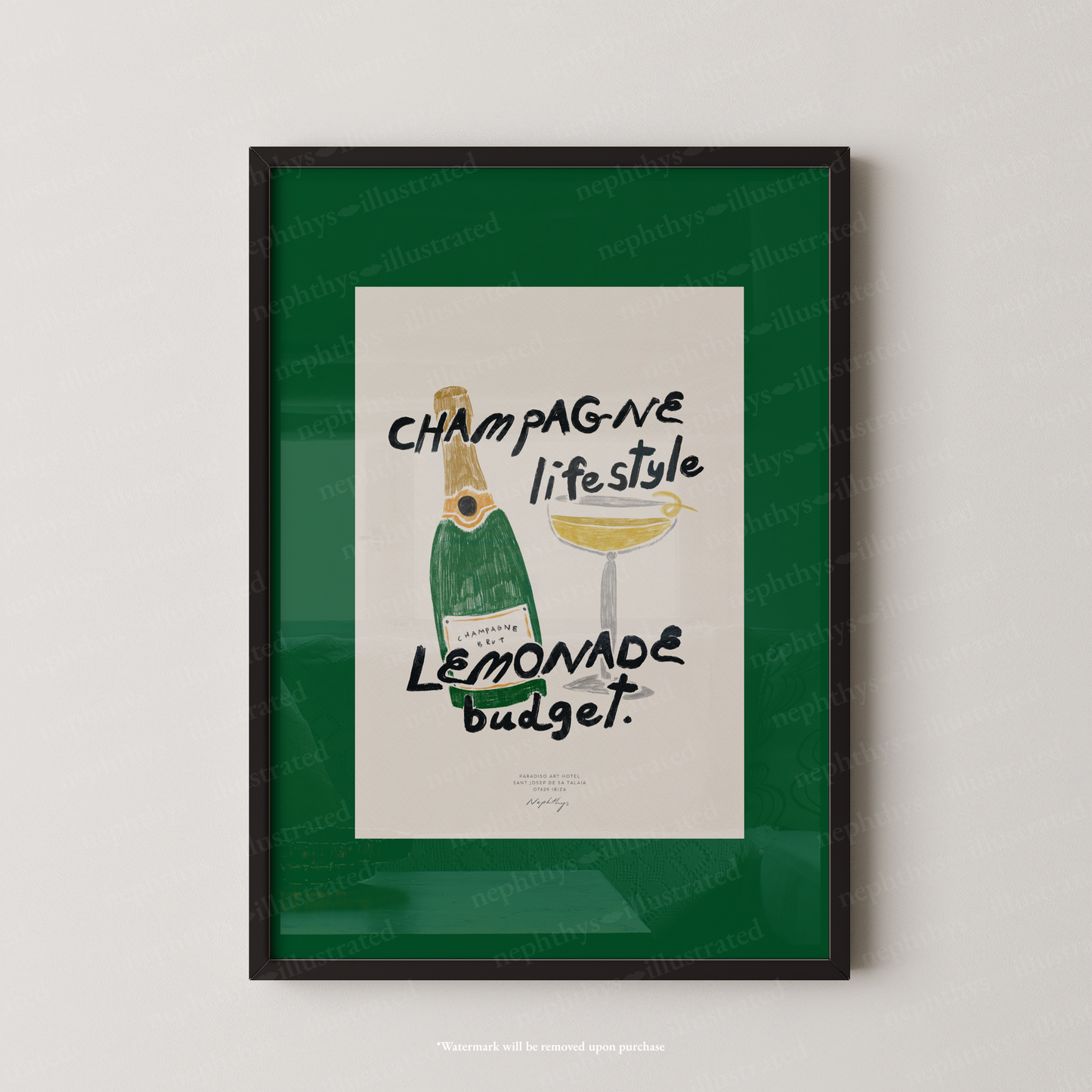 Champagne Lifestyle, Lemonade Budget Print - Green