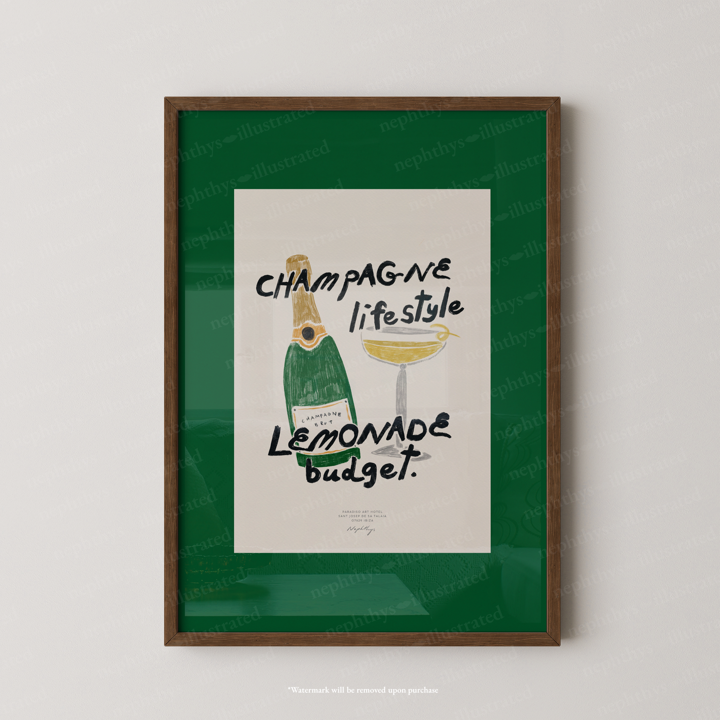 Champagne Lifestyle, Lemonade Budget Print - Green
