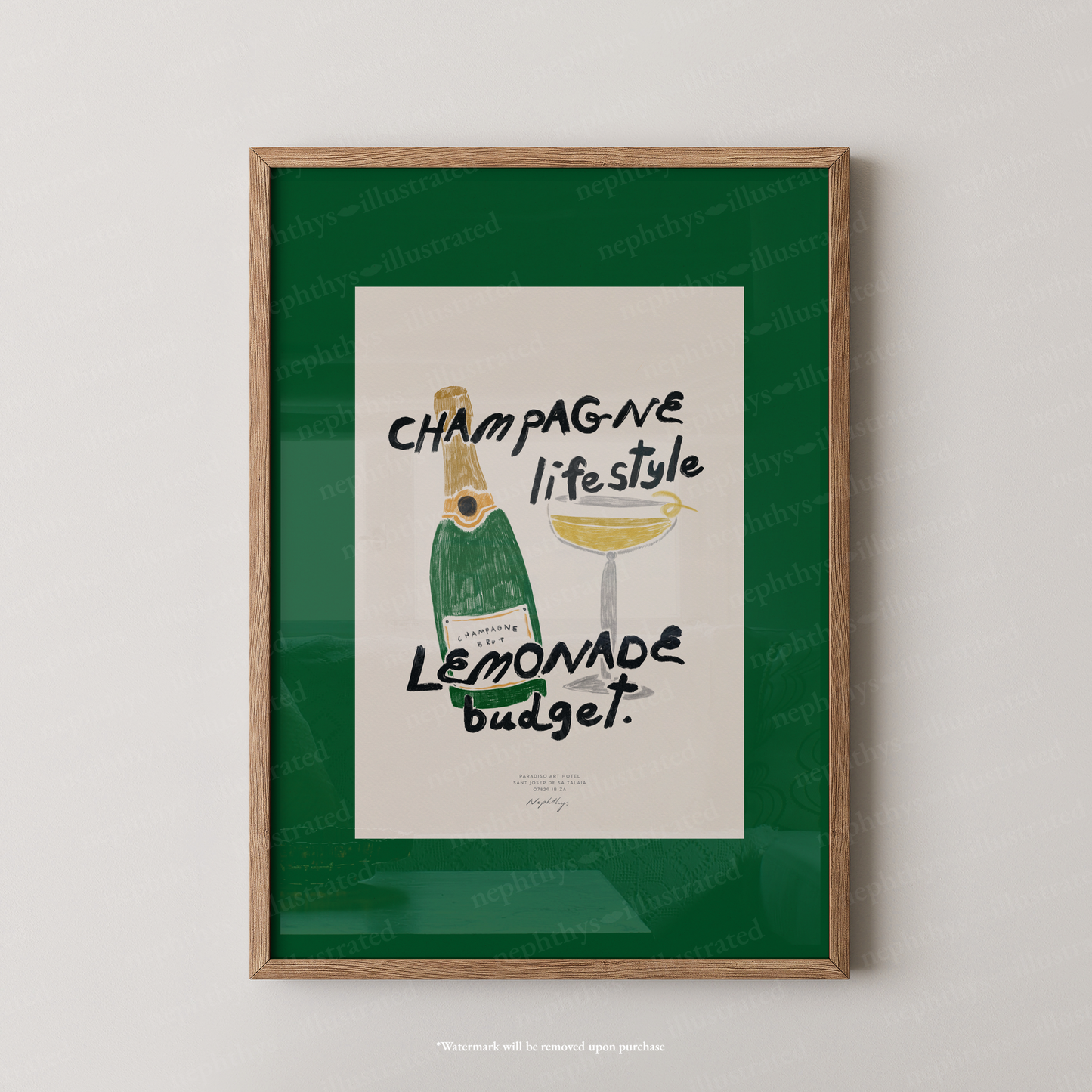 Champagne Lifestyle, Lemonade Budget Print - Green